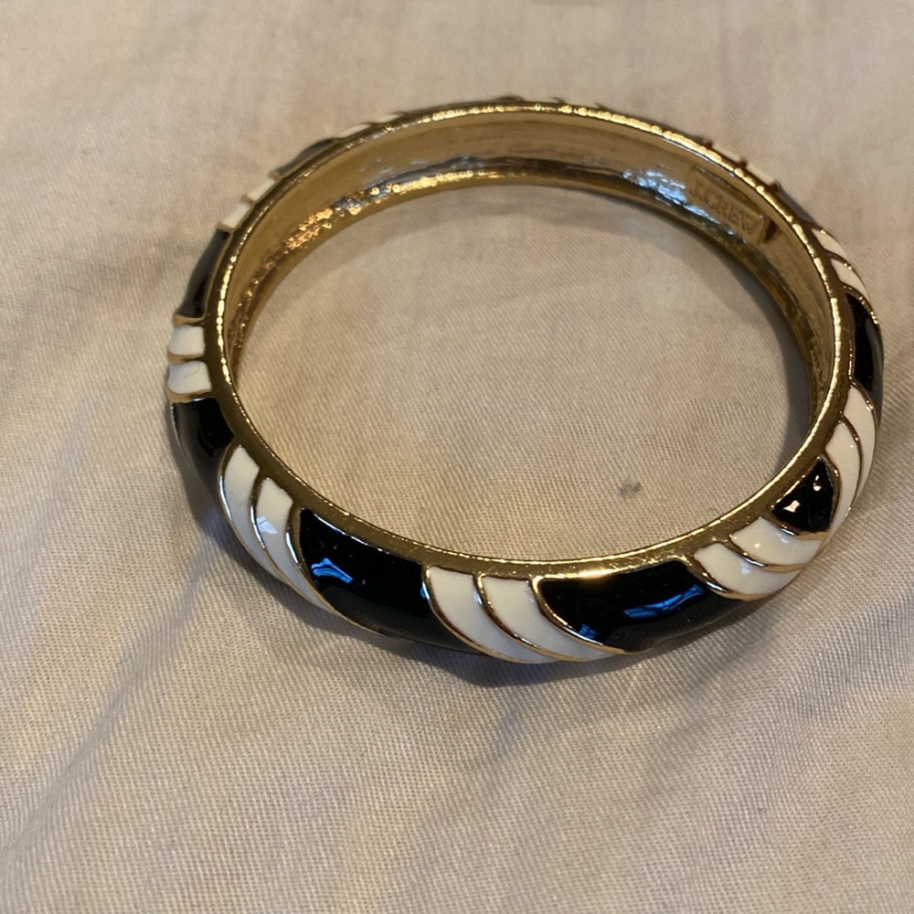 Black and white bangle bracelet